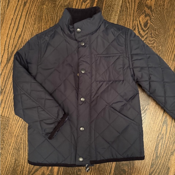 J. Crew Other - Navy blue quilted boys jacket from J-crew with corduroy collar. Never worn.